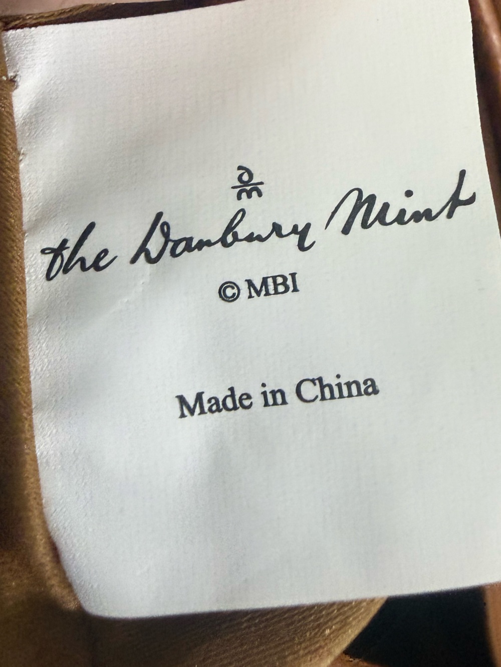 The Danbury Mint Monogram Structured Satchel Brown Faux Leather Top Handle Cross - Picture 2 of 9